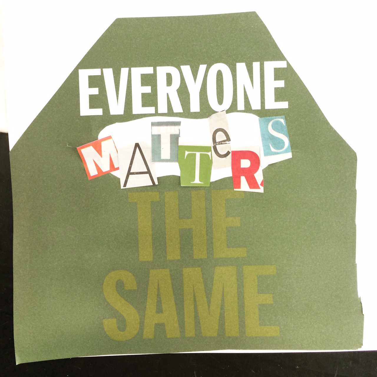 Collage poster with text Everyone matter the same